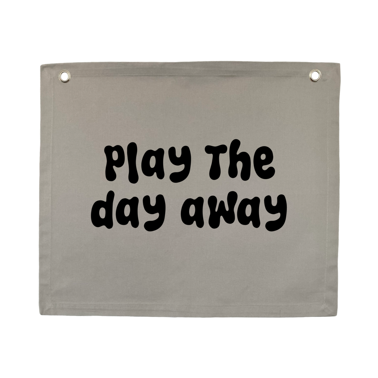 Play wall flag. Play the day away banner. Play sign. kids bedroom styling. kids play bedroom decor. Play wall banner. kids playroom inspo. kids bedroom inspo. kids bedroom ideas. Coastal kids playroom banner. kids wall banner. 