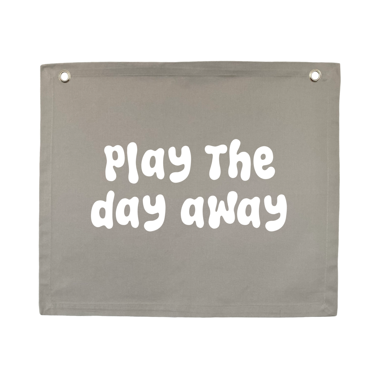 Play wall flag. Play the day away banner. Play sign. kids bedroom styling. kids play bedroom decor. Play wall banner. kids playroom inspo. kids bedroom inspo. kids bedroom ideas. Coastal kids playroom banner. kids wall banner. 