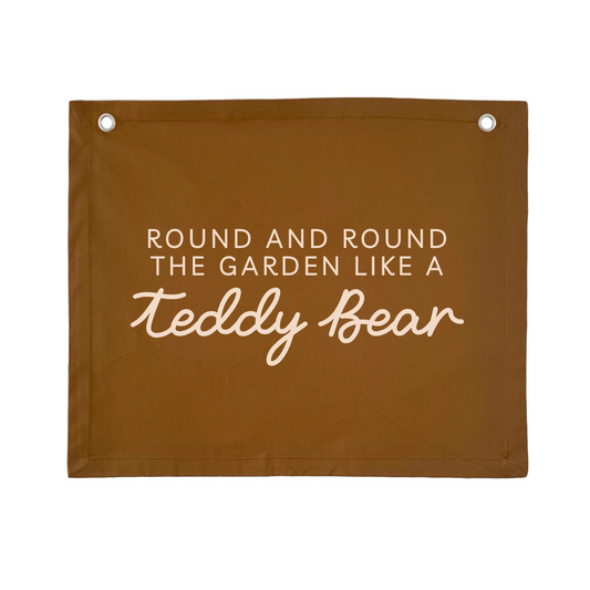 Teddy bear kids wall banner / wall hanging ~ Spice