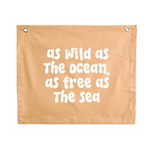 As wild as the ocean, as free as the sea wall banner | bright coastal bedroom decor ~ Honey yellow