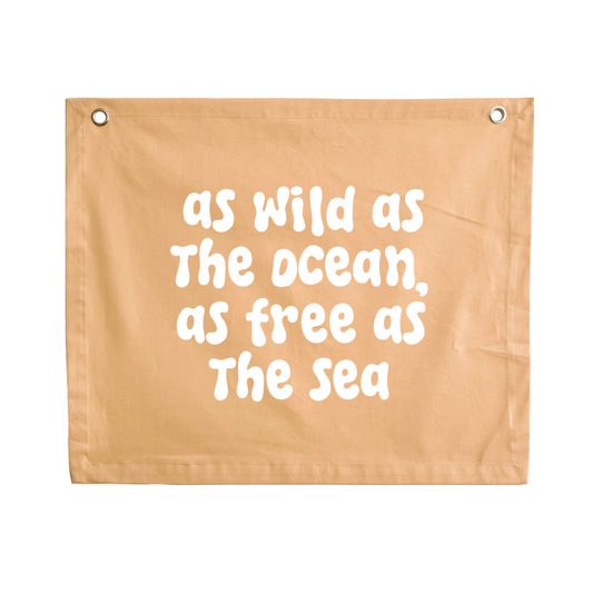 As wild as the ocean kids wall banner / wall hanging ~ Honey