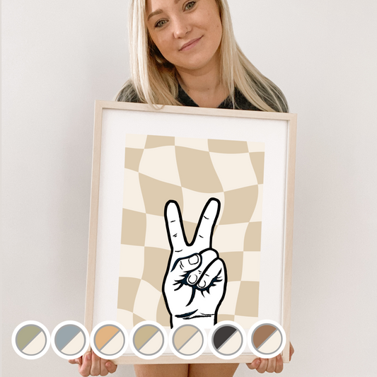 Peace fingers kids wall print / wall art ~ 7 colours