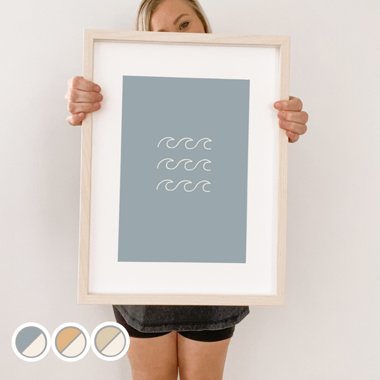 Tide ocean waves wall print | coastal wall art ~ 3 colours