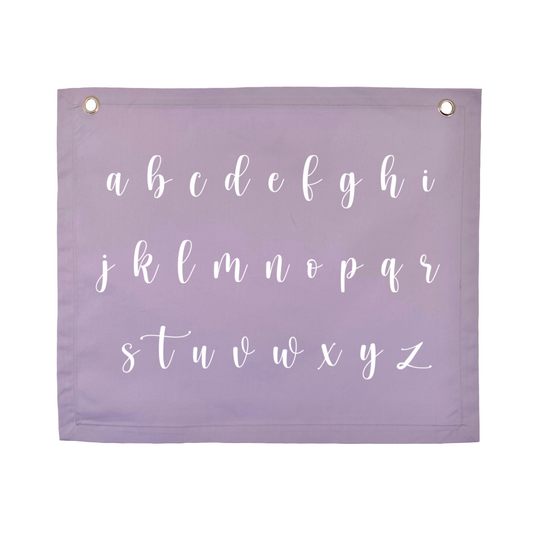 Script alphabet girls wall banner / ABC wall hanging ~ Lavender