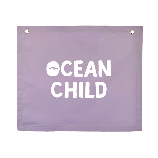 Ocean child girls wall banner / wall hanging ~ Lavender purple