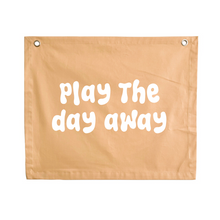 Play the day away kids wall banner | playroom wall hanging ~ Honey yellow