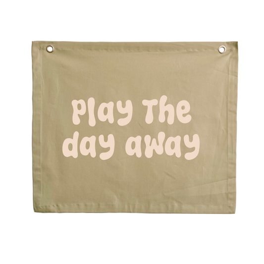 Play the day away kids wall banner / wall hanging ~ Fern