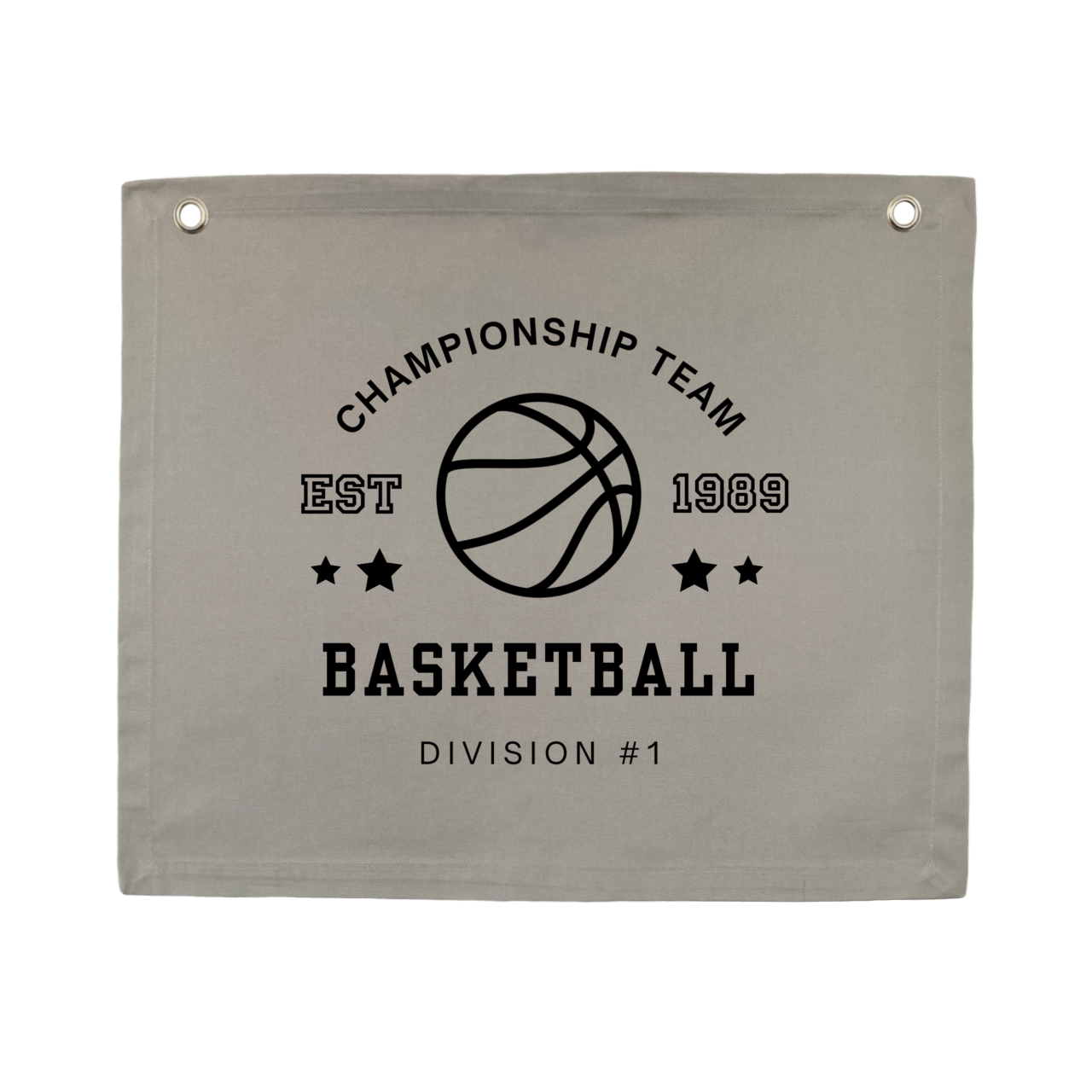 Grey Basketball wall banner. Grey tones Vintage sports bedroom decor. College sports nursery sign. Court side inspired playroom styling. Monochrome Basket ball wall hanging. Kids rental friendly decor. Grey Boys bedroom decor. Sports themed kids room. Grey Playroom wall banner. Kids bedroom inspo. Kids room ideas. Vintage kids decor. boys bedroom decor. 