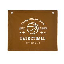 Basket ball championship boys sporting wall banner | Vintage sport basketball wall hanging ~ Spice