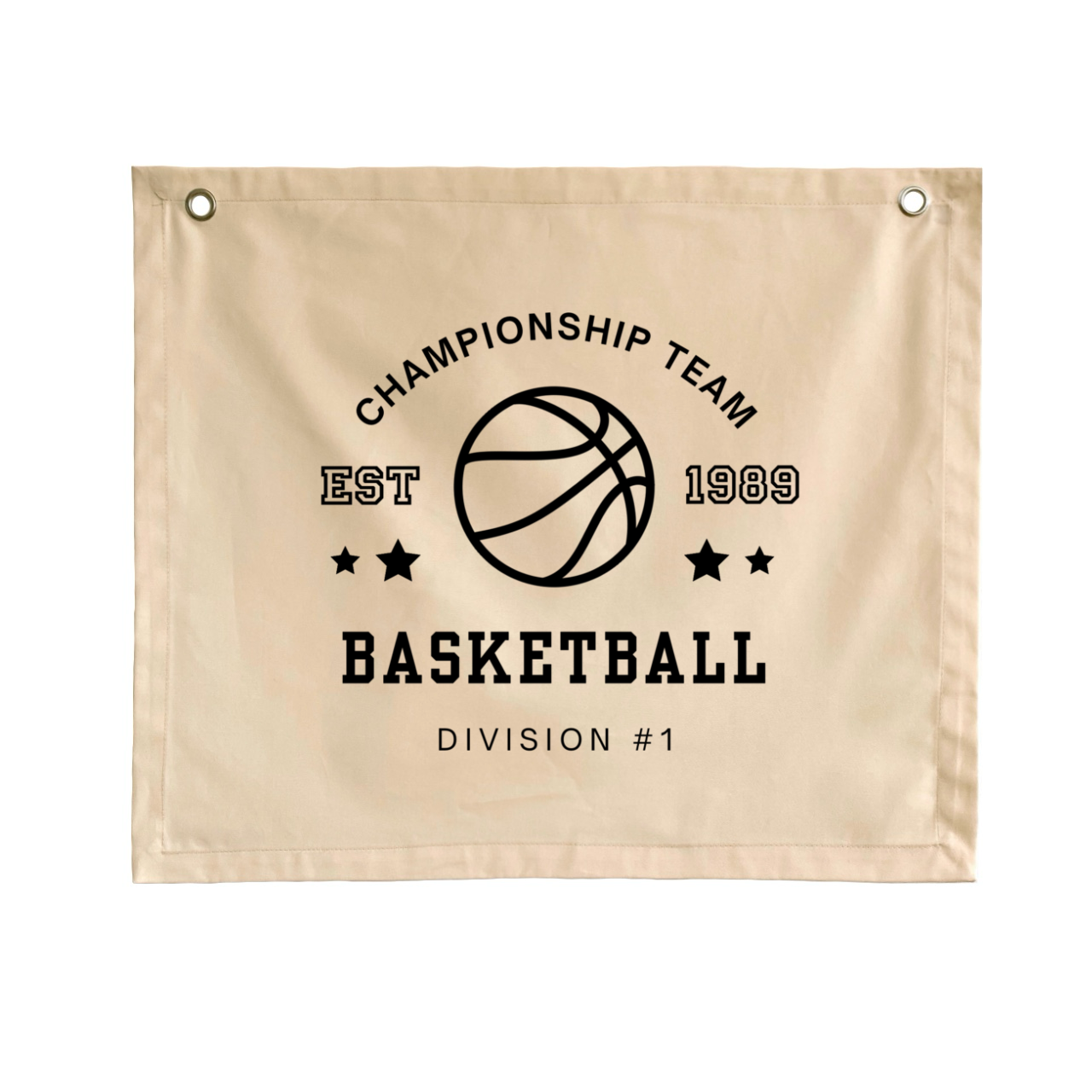 Neutral Basketball wall banner. Vintage sports bedroom decor. College sports nursery sign. Court side inspired playroom styling. Basket ball wall hanging. Kids rental friendly decor. Boys bedroom decor. Sports themed kids room. Playroom wall banner. Kids bedroom inspo. Kids room ideas. Neutral kids decor 
