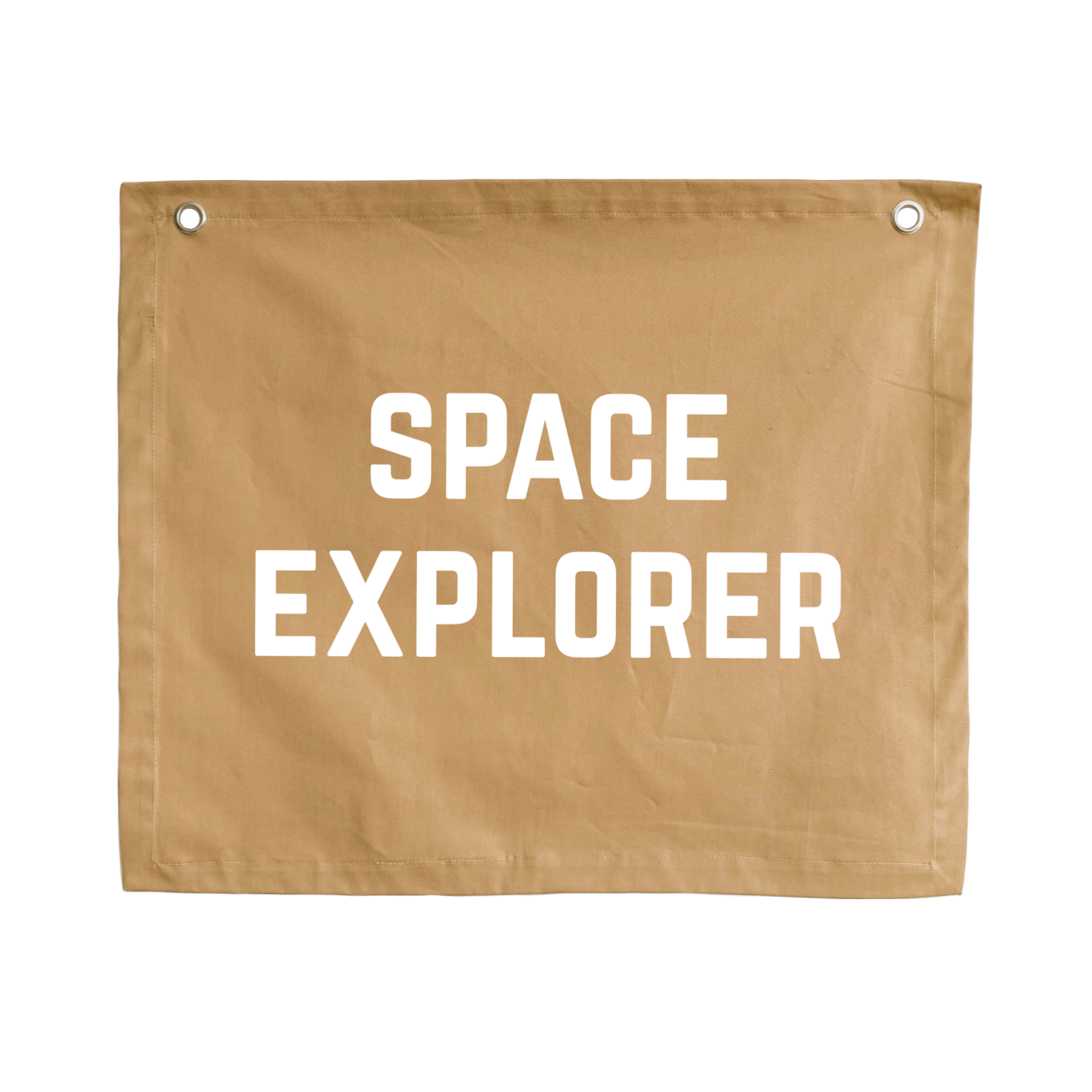 Neutral brown explorer wall banner. Outta space bedroom decor. Tan Astronaut nursery sign. Galaxy inspired playroom styling. Planet kids wall hanging. Kids rental friendly decor. Neutral tones Space themed kids bedroom. Boys bedroom decor. Playroom galaxy wall banner. Kids bedroom inspo. Kids brown space playroom ideas. Neutral tan boys bedroom decor.