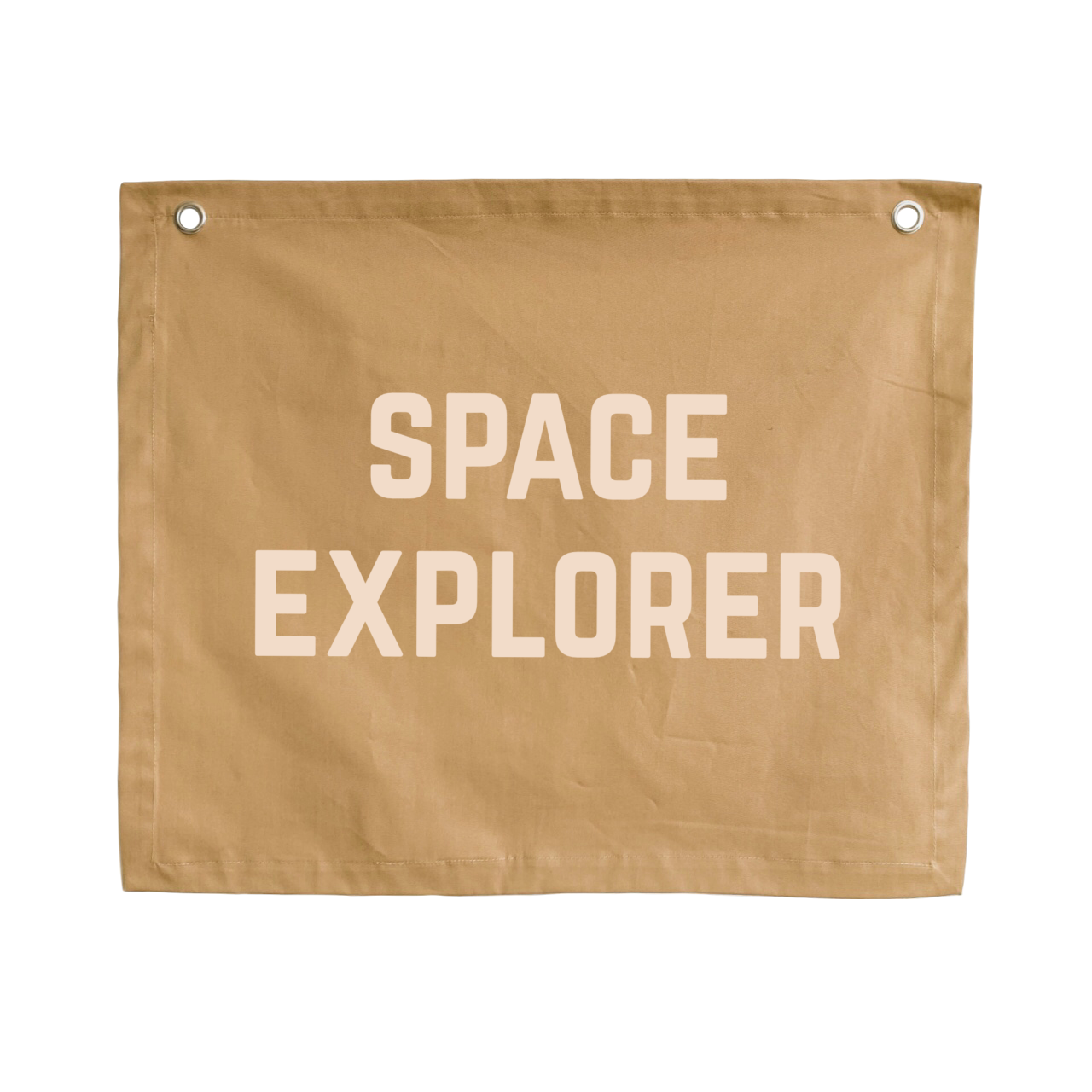 Neutral brown explorer wall banner. Outta space bedroom decor. Tan Astronaut nursery sign. Galaxy inspired playroom styling. Planet kids wall hanging. Kids rental friendly decor. Neutral tones Space themed kids bedroom. Boys bedroom decor. Playroom galaxy wall banner. Kids bedroom inspo. Kids brown space playroom ideas. Neutral tan boys bedroom decor.