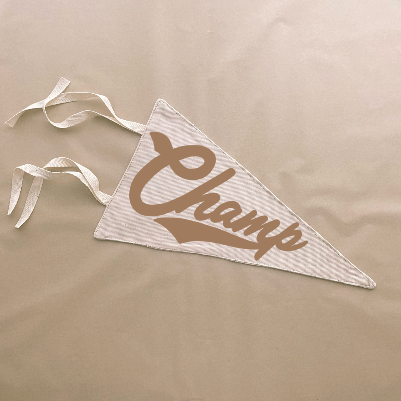 Champ pennant flag. Kids tie up pennant. Vintage sports wall flag. Boys wall hanging. Boys sports bedroom decor. Kids college sports wall flag. Kids rental friendly decor. Boys bedroom inspo. Playroom wall banner. Sports room styling. Kids bedroom decor ideas. Court side inspired decor.