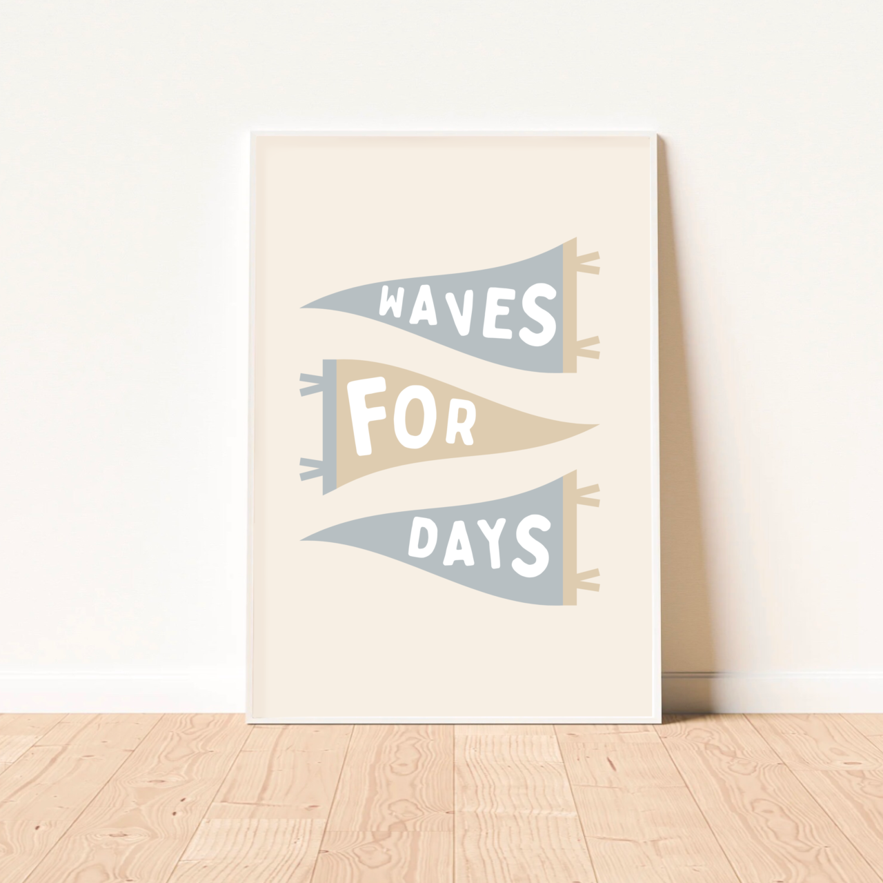 Waves for Days wall print. Coastal kids wall art. Boys beach bedroom decor. Surf inspired kids room. Beach nursery wall decor. Ocean themed kids art. Kids rental friendly decor. Boys room wall print. Coastal nursery inspo. Beach playroom decor.