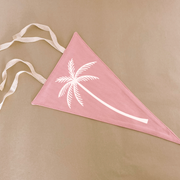 palm tree pennant flag. girls coastal bedroom styling. girls beach bedroom wall decor. girls surf bedroom wall banner. coastal girls wall flag banner. girls beach bedroom inspo. girls surf bedroom decor ideas. girls palm tree bedroom decor. palm tree flag. girls beach nursery room inspo. palm tree pennant flag.