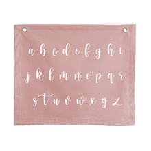 Script alphabet girls wall banner | ABC wall hanging ~ Petal pink