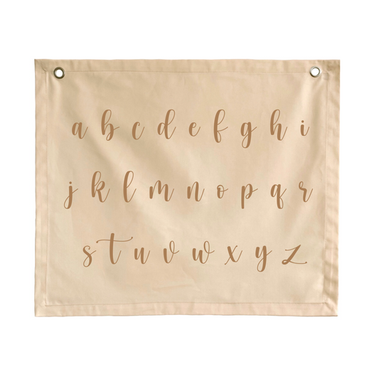 Script alphabet girls wall banner / ABC wall hanging ~ Shell
