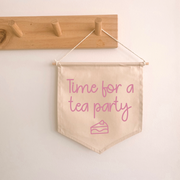 Tea party hanging banner / wall banner ~ Warm sand