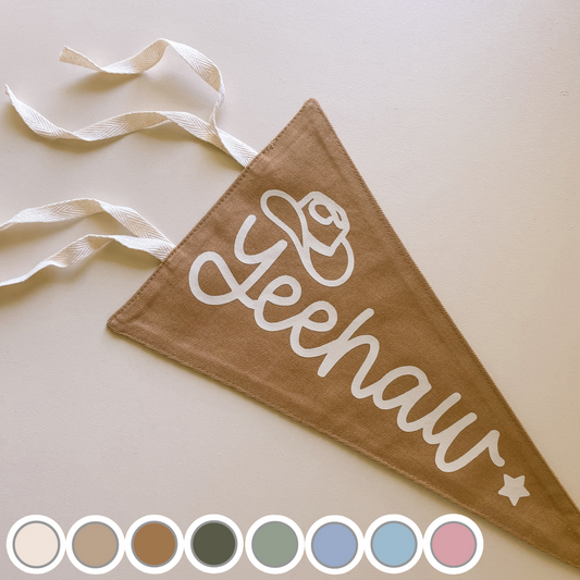 Yeehaw tie up pennant flag | western wall hanging
