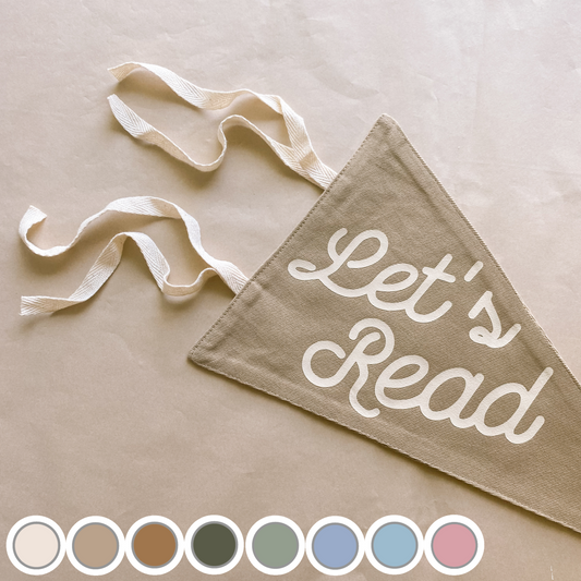 Let’s read tie up pennant flag / wall hanging