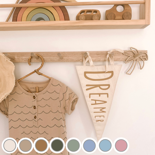 Dreamer tie up pennant flag | Nursery decor