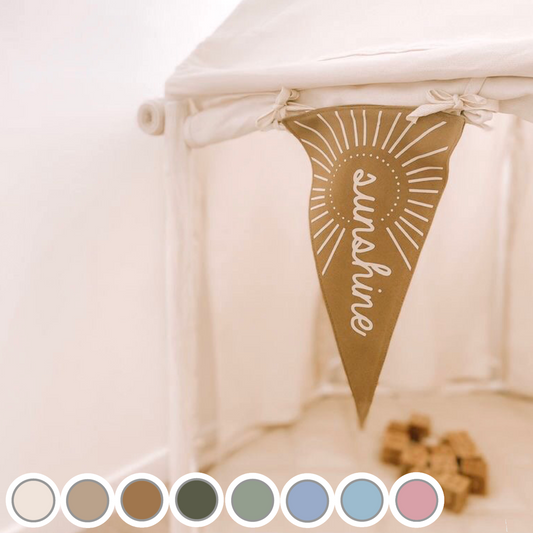 Sunshine tie up pennant flag / wall hanging