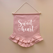 Sweet heart double frill hanging banner ~ Petals pink