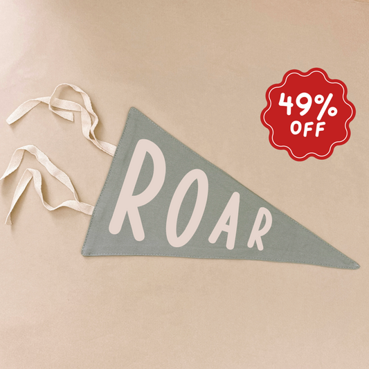 Roar tie up pennant flag ~ Pistachio  ~ Imperfect