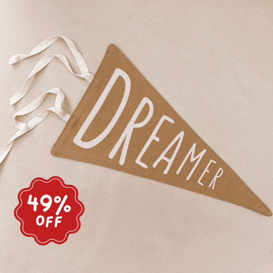 Dreamer tie up pennant flag ~ Caramel ~ Imperfect