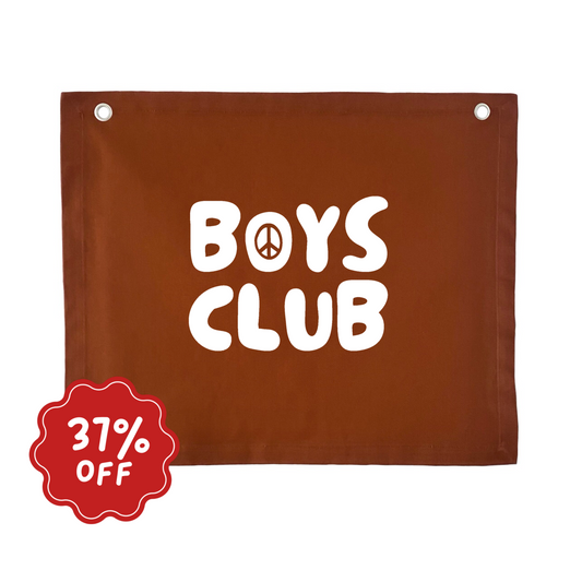 Boys club  wall banner ~ Rust ~ Happy Boys branding