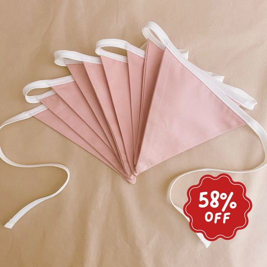 Petals pink girls triangle wall bunting ~ Imperfect