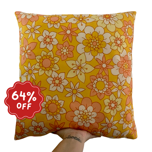 Retro blooms cushion slip  ~ Sample