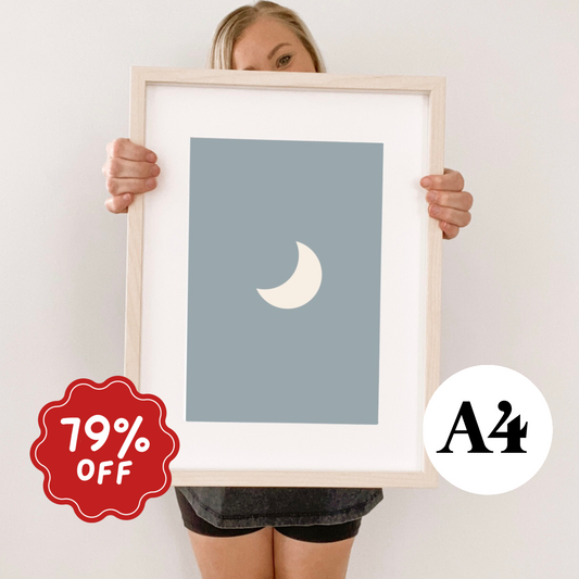 Crescent moon wall print ~ River ~ Card stock Imperfect