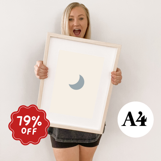 Crescent moon wall print ~ River ~ Card stock Imperfect