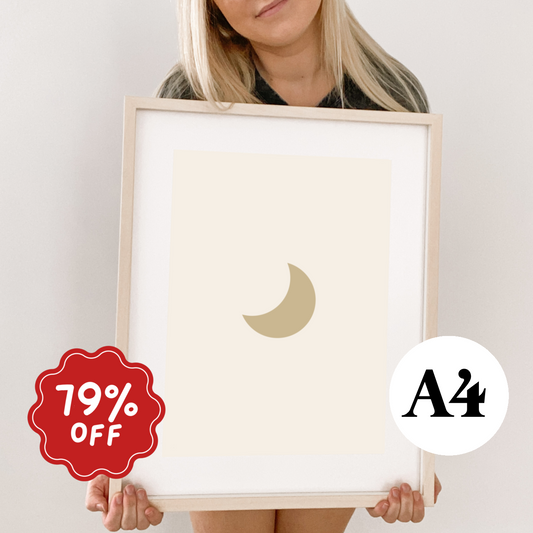Crescent moon wall print ~ Wheat ~ Card stock Imperfect