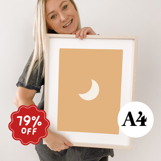 Crescent moon wall print ~ Honey ~ Card stock Imperfect