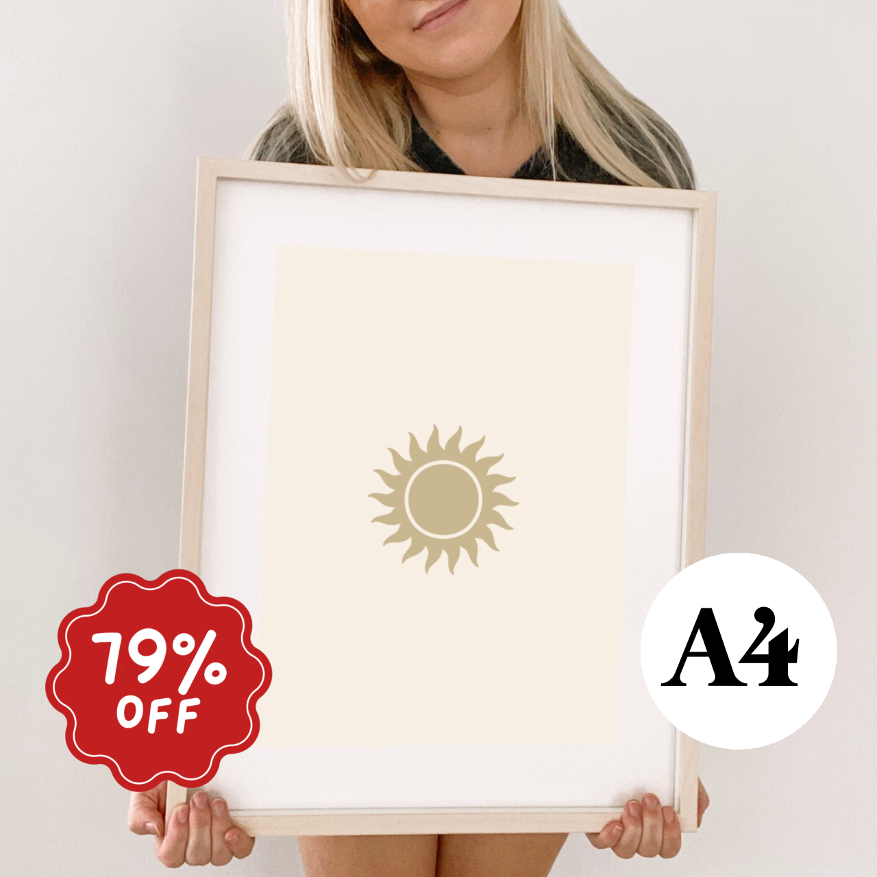 Sun wall print ~ Wheat ~ Card stock ~ Imperfect