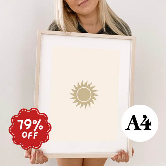 Sun wall print ~ Wheat ~ Card stock ~ Imperfect