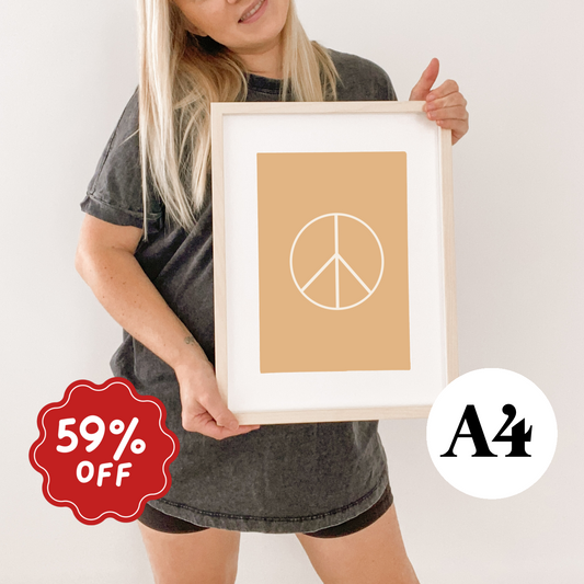 Classic peace wall print ~ Honey ~ Imperfect ~ A4