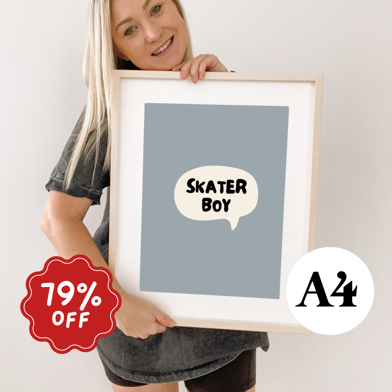 Skater boy wall print ~ River ~ Card stock Imperfect