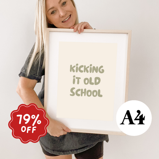 Kicking it old school print ~ Moss ~ Card stock Imperfect
