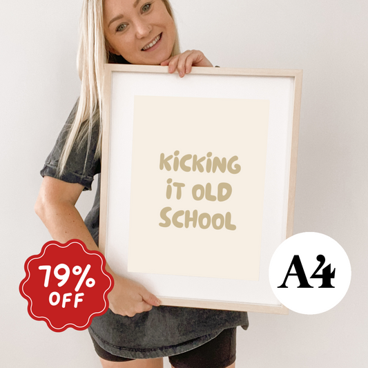 Kicking it old school print ~ Wheat ~ Card stock Imperfect