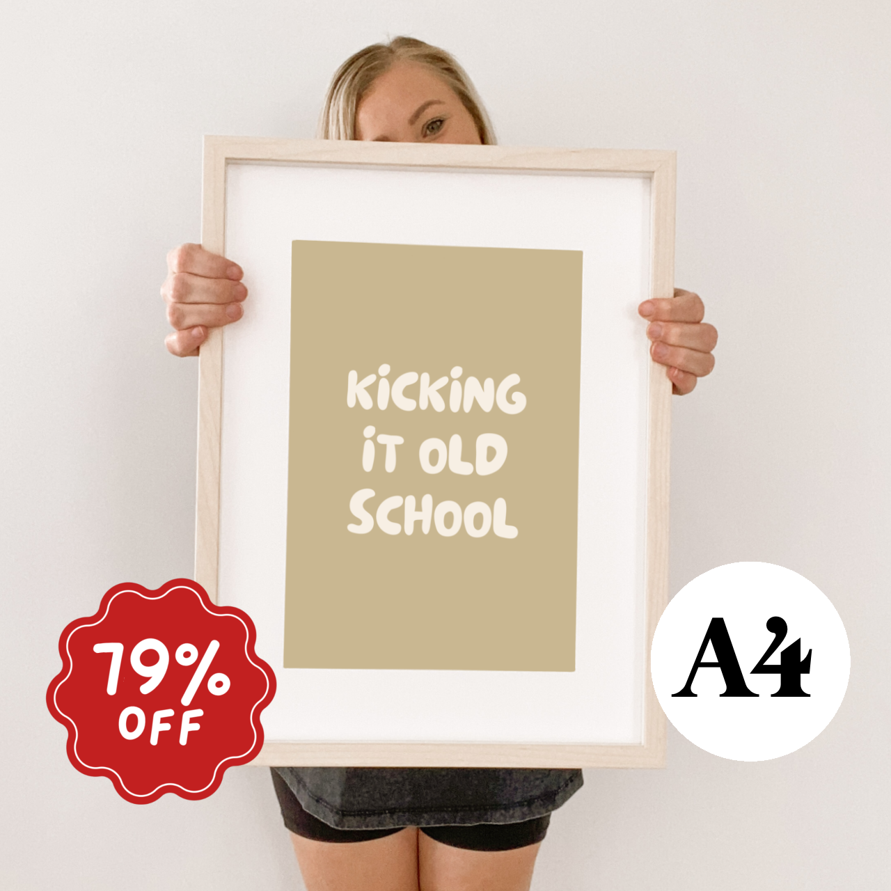 Kicking it old school print ~ Wheat ~ Card stock Imperfect