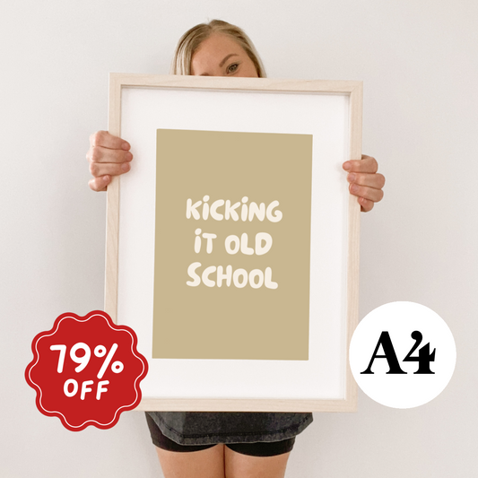 Kicking it old school print ~ Wheat ~ Card stock Imperfect