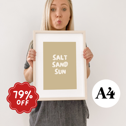 Salt sand sun wall print ~ Wheat ~ Card stock Imperfect