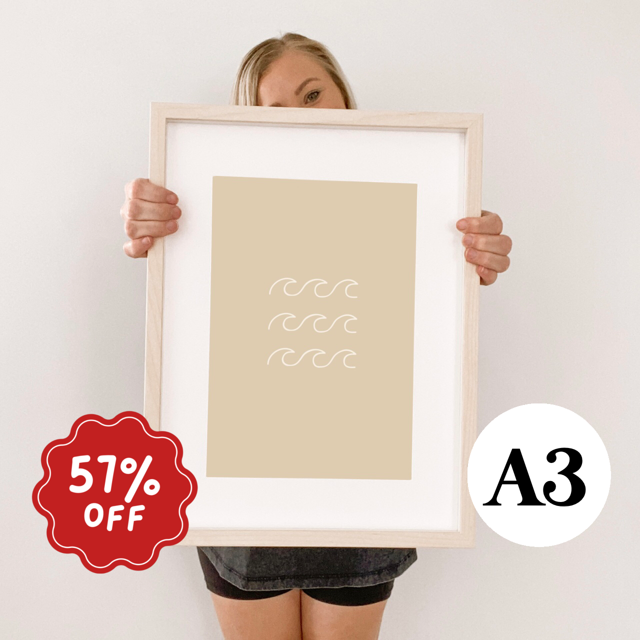 Tide wall print ~ Oat ~ Imperfect ~ A3