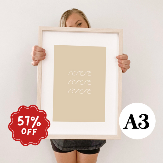 Tide wall print ~ Oat ~ Imperfect ~ A3