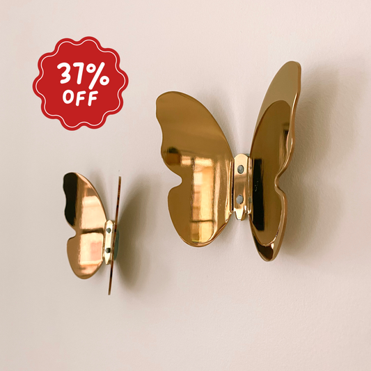 Butterfly brass 3D wall hook ~ Rose gold ~ Imperfect