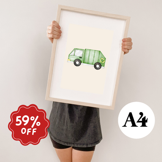 Recycling truck wall print ~ Discontinued ~ A4