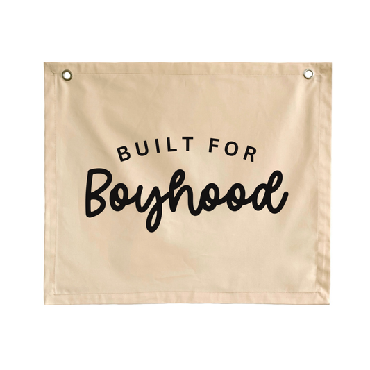 Built for Boyhood Banner, Boyhood Wall Banner, Boys Wall Banner, Neutral Wall Banner, Natural Wall Banner, Neutral Kids Decor, Natural Kids Decor, Neutral Boys Decor, Natural Boys Decor, Neutral Boys Bedroom, Natural Boys Bedroom, Neutral Kids Room Decor, Natural Kids Room Decor, Boys Neutral Bedroom Decor, Neutral Boys Room, Boys Bedroom Decor, Boys Wall Decor, Kids Bedroom Decor, Kids Wall Banner, Kids Room Banner, Fabric Wall Banner, Canvas Wall Banner, Boys Room Wall Hanging, Kids Wall Hanging, Cool Boy